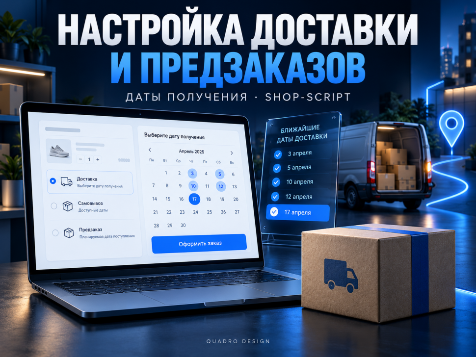 Настройка доставки, предзаказов и дат получения в Shop-Script — Quadro Design